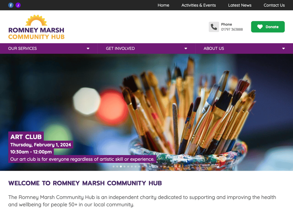 Romney Marsh Community Hub website homepage